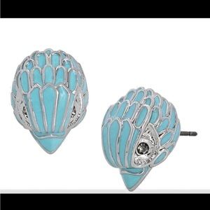 Kurt Gieger Blue Enamel Shell Stud Earrings